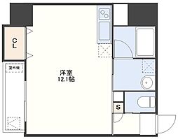 アーバス筑後町 ワンルームの間取図画像
