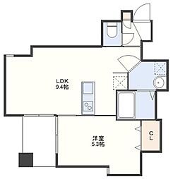 オルカ銀屋 1LDKの間取図画像