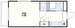 クレスト住吉 ワンルームの間取図画像
