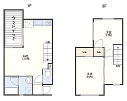 フィデール 1階2LDKの間取り