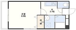 グレースコート大橋 1Kの間取図画像