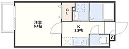 521岡町 1Kの間取図画像