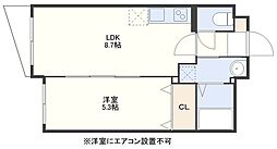 Forbis平野町 1LDKの間取図画像