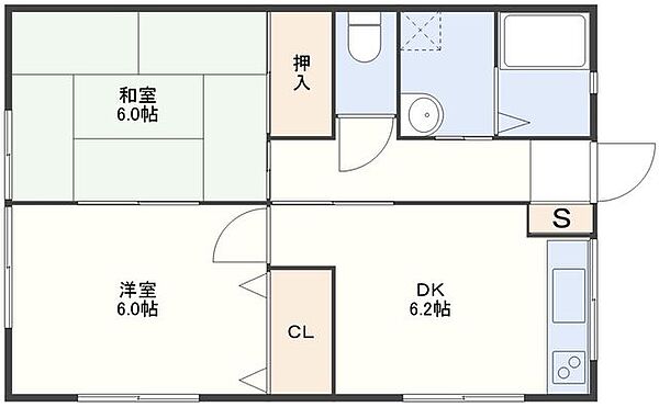 グリーンコーポ根岸II ｜長崎県西彼杵郡時津町久留里郷(賃貸アパート2DK・2階・48.70㎡)の写真 その2