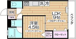 鴨下マンション 1階2Kの間取り