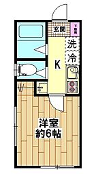 DIX-quatre 1Kの間取図画像