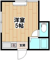 梅島ガーデン ワンルームの間取図画像