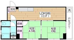 鴨下マンション 2LDKの間取図画像