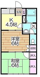 ブライトネスハイム 2DKの間取図画像