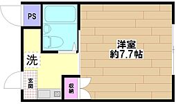 グランヒルズ 1Kの間取図画像