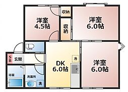 グリーンハウス1 3DKの間取図画像