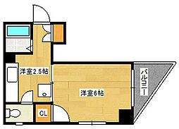 長森ビル 4階1DKの間取り
