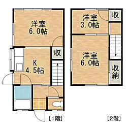 片山借家 1階2LDKの間取り