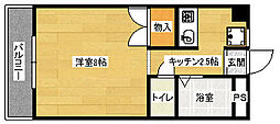 ユースハイム清水 1Kの間取図画像