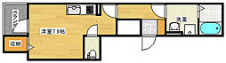 グランディール・Hatada 2階ワンルームの間取り
