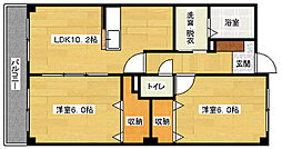 ヌーヴェル・ブリーゼ 2LDKの間取図画像