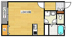 PLEIN SOLEIL 庚午北 3階ワンルームの間取り