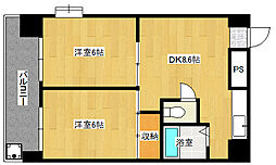第3柴田ビル 2DKの間取図画像
