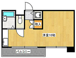 上幟町ビル 4階ワンルームの間取り