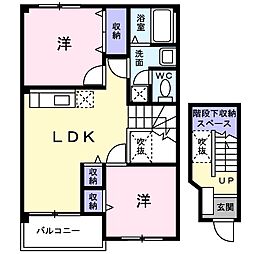 ブルックサイドエレガンス 2LDKの間取図画像