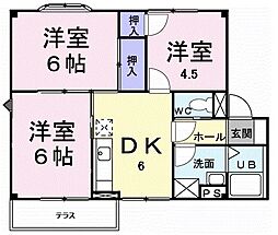 グリーンハウス1 3DKの間取図画像