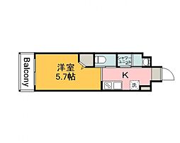 LEDOME府中 1Kの間取図画像