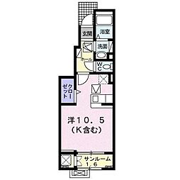 クレストールN ワンルームの間取図画像