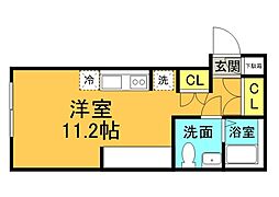 グランデール山本 ワンルームの間取図画像