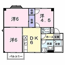グリーンハウス1 3DKの間取図画像