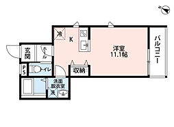 ザリーナ西広島 ワンルームの間取図画像