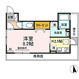 プリメーラ石井城3 1Kの間取図画像