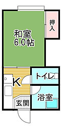 第一田万里ビル 1Kの間取図画像