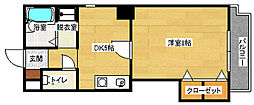 シャルム白島中町 1DKの間取図画像