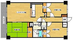 吉川ビル 3LDKの間取図画像