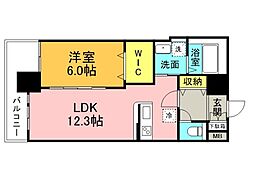 AlberοGrande城北 1LDKの間取図画像