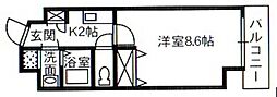 有葵ビル 1Kの間取図画像