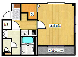 ラージ・ウエスト 1Kの間取図画像