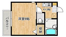 カーサみどり 1Kの間取図画像