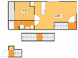 Pablo戸坂 B棟 1LDKの間取図画像
