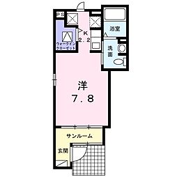 ヒルサイドK ワンルームの間取図画像