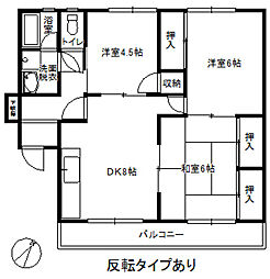 ギラソーレ福光 3DKの間取図画像