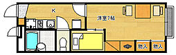 レオパレス庚午中 1Kの間取図画像