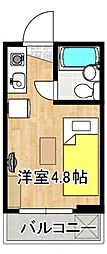 アスプロパラティ'83 ワンルームの間取図画像