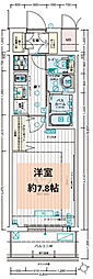 エステムコート広島国泰寺 1Kの間取図画像