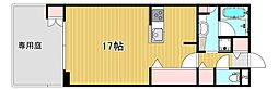 ニューキャッスルタキモト ワンルームの間取図画像