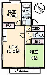 ディアス戸坂新町A棟 2LDKの間取図画像