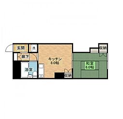 北原ビル 1DKの間取図画像
