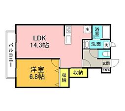 仮)旭1丁目アパート 1LDKの間取図画像