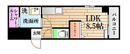 Y'ZB.L.D緑井 ワンルームの間取図画像