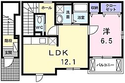 サンライズイースト 1LDKの間取図画像